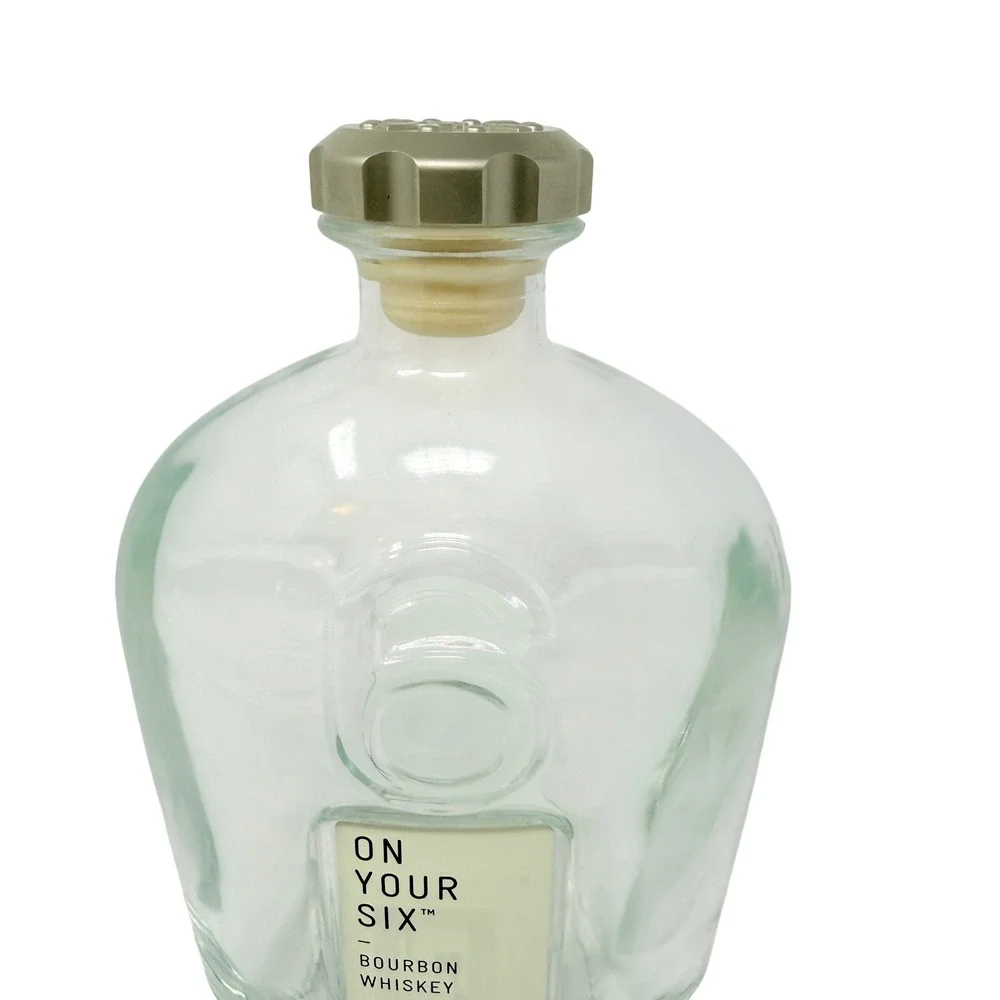 On Your Six‎ Bourbon Whiskey Empty Glass Bottle Unique Shape Collectible *empty*